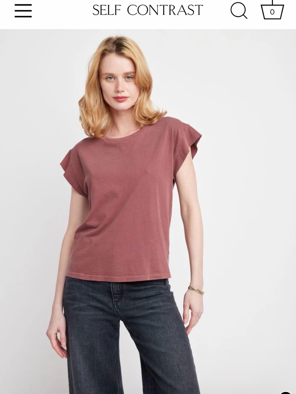 Self Contrast Brynleem Relaxed Pink Short Sleeve Tee